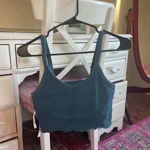 Forever 21 Dark Turquoise Cropped Workout Tank